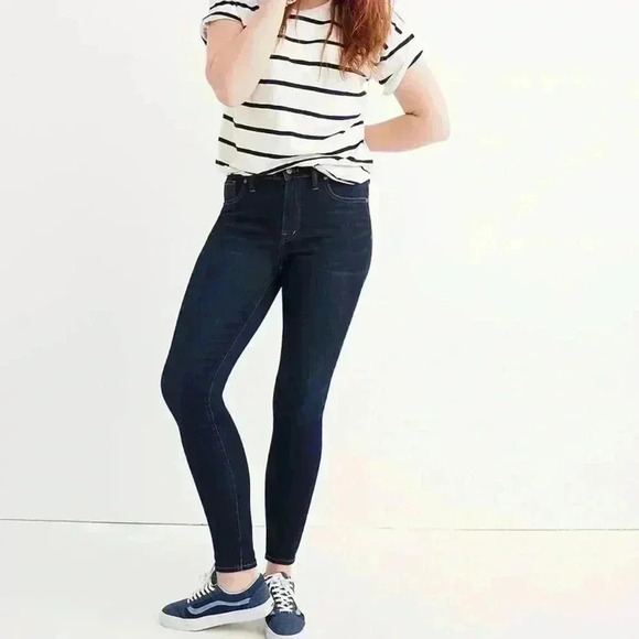 Madewell  9" Mid-Rise Skinny Jeans in Larkspur Wash: TENCEL™ sz 36t or 22 - Picture 1 of 11